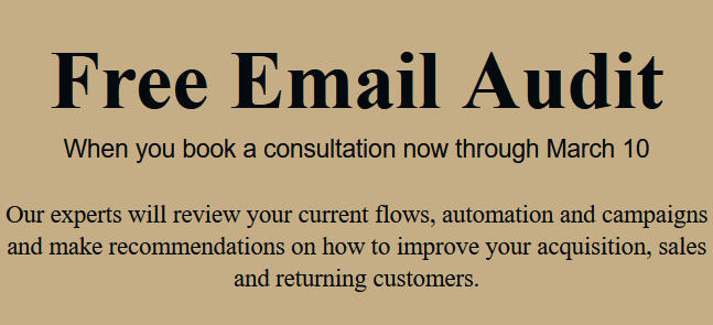 Free Email Audit Advertisement in an Email series